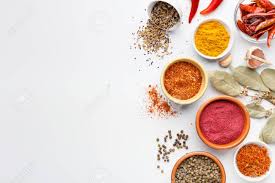 Download Set Of Various Spices And Herbs In Bowls On White Background Stock Photo Picture And Royalty Free Image Image 115610722