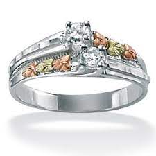 Palmbeach Jewelry Round Cubic Zirconia 12k Black Hills Gold Sterling Silver Leaf Ring Black Hi Black Hills Gold Jewelry Black Hills Gold Rings Black Hills Gold