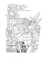 Pirate on a ship with parrot. Coloring Page Titanic Coloring Pages 7