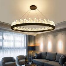 Made from stainless steel and k9 crystal. Ultra Modern Led Crystal Ring Pendant Led Ambient Warm White Light 1 Light K9 Crystal Halo Led Chandelier In Black Gold Height Adjustable 4 Sizes For Option Led Chandelier Round Chandelier Crystal Light