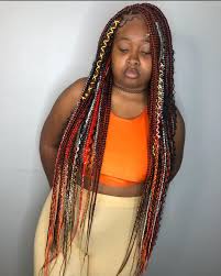Black And Blonde Box Braids Mixed Sadejah Licensed Braider On Instagram I Love When She Lets Me Play Model Juicy Single Braids Hairstyles Hair Styles Black Natural Hairstyles