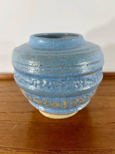 Sold at Auction: Nan Lawson Cheney, Nan Lawson Cheney Blue Pottery pot