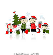 This crazy year has affected everyone and many people are facing a lean christmas. Christmas Gifts Family With Shopping Bags Canstock