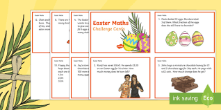 It is one of the important festivals for christians, and it is also known as a moveable feast. Easter Maths Problems Easter Maths Year 3 Challenge Cards