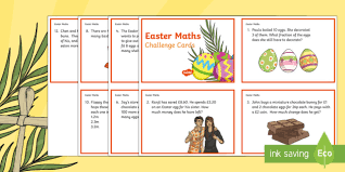 Also included is an answer booklet. Easter Maths Problems Easter Maths Year 3 Challenge Cards