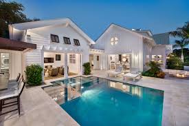 Want More Creative Ideas Come To Us And Enjoy The Outdoors Checkout 15 Awesome Beach Style Exterior Design Idea Pool House Designs Pool Houses House Exterior