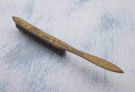 Antique Hat Brush Wood Backed Natural Bristles Marked Thos Etsy Antique Hats Antiques How To Antique Wood