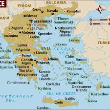 Map Of Greece A Basic Map Of Greece And The Greek Isles