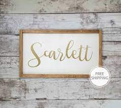 Personalized Wooden Signs Baby Name Signs Framed Wood Signs Girl Nursery Decor Woodland Nursery Sign Go Baby Name Signs Nursery Decor Girl Baby Wall Decor