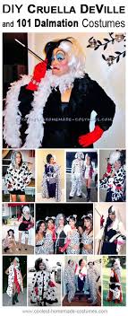 Cruella and his dalmatian costumes for couple: Coolest Homemade 101 Dalmatians And Cruella Deville Costume Ideas Cruella Deville Costume Cruella Deville Dalmation Costume