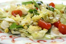 Grilled Corn And Chopped Cabbage Salad