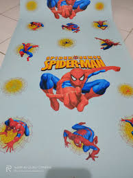 17 wallpaper dinding spiderman yang unik dan menarik cat. Wallpaper Dinding Stiker Dinding Spiderman Ukuran 45 Cm X 1 Meter Termurah Terlaris Biru Lazada Indonesia