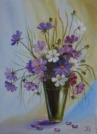 Bouquet Of Cosmos Oil Painting Flowers In A Vase Zakazat Na Yarmarke Masterov Brf5hcom Kartiny Moscow Flower Art Floral Oil Paintings Oil Painting Nature