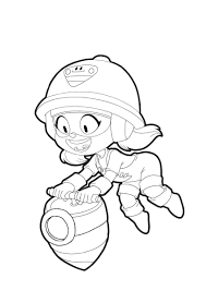 Buenisima, te quedo chevere amiga! Jackie From Brawl Stars Coloring Pages Print For Free