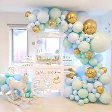 This party is so darling and is full of really cute ideas that would not only work for a baby shower. Pastel Green And Blue Balloon Garland Arch Diy Kit For Boy S Birthday And Baby Shower Decorations Balloon Passion