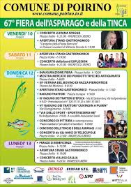 Poirino. Il programma della 67^Fiera dellAsparago e della Tinca -  CentoTorri