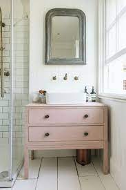 Diy Chalk Pink Sink Unit Shabbychicbathroomsdiy Stylish Bathroom Shabby Chic Bathroom Vanity Shabby Chic Bathroom