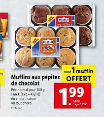 Offre Muffins Aux Pepites De Chocolat Mcennedy Chez Lidl