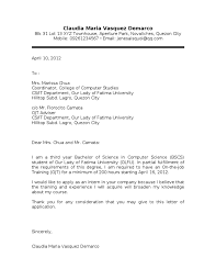 Dela cruz, fourth year student of santa monica college, bulacan branch. Ojt Application Letter Sampler