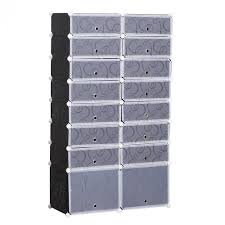 De la boîte toute simple pour organiser vos chaussures à la vitrine en verre très élégante pour les ranger et les mettre en valeur, découvrez. Armoire A Chaussures Range Chaussures L 95 X L 37 X H 160 Cm 14 Cubes Rectangulaires Et 2 Grands Cubes Noir Et Blanc 17 Meuble A Chaussures Bureau Et Entree Meuble Gifi