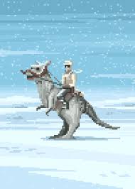Mazeon Tauntaun Rider On Hoth Shown At 500 Percent Pixel Art Cool Pixel Art Pixel Art Games
