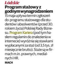 Łódzki urząd wojewódzki w łodzi. Dziennik Lodzki Program Stazowy Z Godnym Wynagrodzeniem Program Kariera