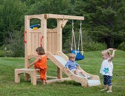 Frolic 846 Wooden Swing Set And Outdoor Playset Cedarworks Playsets Playgroundoutdoordiy Toddler Outdoor Playset Playset Outdoor Toddler Outdoor Play