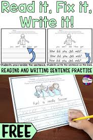 Students Have A Blast With These Free Sentence Writing Activities That Are For Kindergarten And 1 Sentence Writing Sentence Writing Activities Teaching Writing