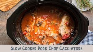 Serve these sweet and spicy pork chops with baked sweet potatoes. Slow Cooker Pork Chop Cacciatore The Magical Slow Cooker
