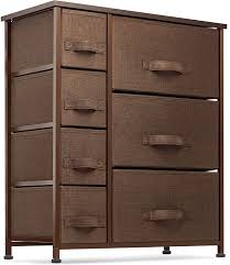 7 Drawers Dresser Furniture Storage Tower Unit For Bedroom Hallway Closet Office Organization Steel Frame Wood Top Easy Pull Fabric Bins Brown Brown Walmart Com Walmart Com