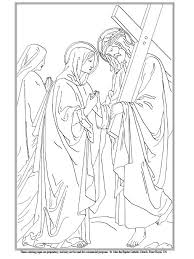 Fourth Station Of The Cross Coloring Page Cross Coloring Page Coloring Pages Hand Painted Family Crest
