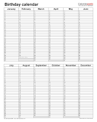 Check spelling or type a new query. Birthday Calendars Free Printable Microsoft Excel Templates