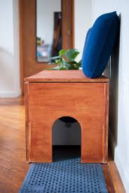 Place the lid on the tote and put the plate on one end of the lid. Litter Box Bench Diy Fashion Is Fiction Blog