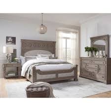 Pulaski faux leather upholstered king foot board and side rails in charcoal. Kingsbury Panel Bedroom Set Pulaski Furniture Furniture Cart