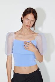23 Top Punto Manga Abullonada Punto Mujer New Collection Zara Espana Knit Top Women Shirts Blouse Zara