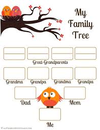 Free Family Tree Template For Kids School Project Family Tree Project Family Tree Craft Blank Family Tree