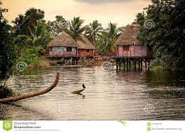 Casas Sobre A Agua Vila Boca De Guama Cuba Imagem De Stock Imagem De Silencio Feriado 117454737