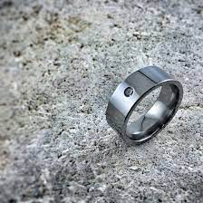 Facia Single Inset Titanium Ring Titanium Rings For Men Titanium Engagement Rings Titanium Wedding Rings