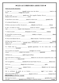 Exercice adjectif ce2 imprimer gratuit. Les Accords Des Adjectifs Learn French Teaching French French Worksheets