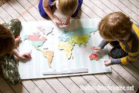 Maybe you're looking to explore the country and learn about it while you're planning for or dreaming about a trip. Map Puzzles The Handmade Home Map Puzzle Maps For Kids Kids World Map