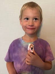 Marcus' cousin Alena found one of the rocks and hid it again this morning! 