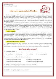 Neste dia 8 de março, é momento de olhar para o lado e perceber a força e o poder que uma mulher tem. Texto E Interpretacao Dia Internacional Da Mulher