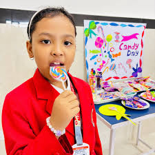 The students of Little Wits celebrated National Candy Day.It was Candy Day  today and sweetness filled the air. The young children of Pre-Primary  section enjoyed displaying their expression of love and happiness