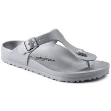 Birkenstock Women S Arizona Essentials Eva Sandals White 39 Gizeh Essentials Eva Metallic Silver Strap Sandals Birkenstock Womens Golf Shoes