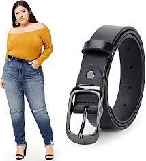 If you're buying a belt with a buckle then measure from the end of the buckle (buckle is included within the measurement) to the hole most used when wearing. Werforu Women Black Leather Belt Plus Size Polished Buckle For Jeans Pants At Amazon Women S Clothing Store