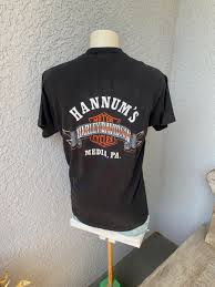 1987 Hannums Harley Davidson Media, PA Faded Black Vintage Pocket T-shirt  - Size Extra Large - Etsy