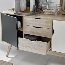 Furniture.agency vega 4 door sideboard. Lpd Scandi 2 Door 3 Drawer Oak Effect Sideboard Grey And White Doors Furniture123