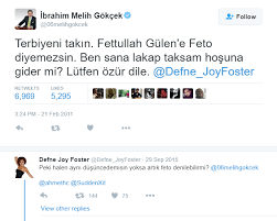 Bu gün acaba bu kızcağızı hatırlayıp utanan var mıdır? Murad Cobanoglu On Twitter Melih Gokcek Sevgili Arkadasimiz Defne Joy Foster A Terbiyeni Takin Fettullah Gulen E Feto Diyemezsin Ben Sana Lakap Taksam Hosuna Gider Mi Lutfen Ozur Dile Dedigi Tarihi Tweetini De