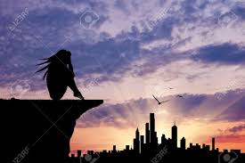 This is an artistic outcome that many photographers like to perfect. Concept Of Emotion Silhouette Of A Sad Woman Sitting Looking Stock Photo Picture And Royalty Free Image Image 45867666