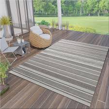 Er verschönert ihre terrasse oder ihren balkon, passt aber auch wunderbar in ihren innenbereich. Teppich Flachgewebe Gestreift In Und Outdoor Robust 100 Polypropylen Beige Vimoda Homestyle